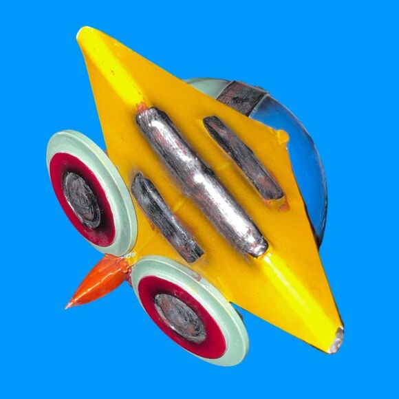 Brilliant Colorful Fused Metal Owl Made From Iron 5”x4” - Picture 6 of 7